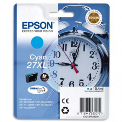 EPSON Cartouche Jet d'Encre DURABrite Ultra Cyan XL ''Réveil'' 27 - C13T27124012