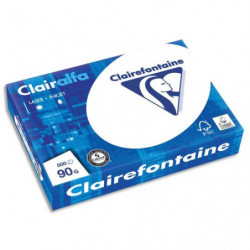 CLAIREFONTAINE Ramette de 500 feuilles papier Blanc CLAIRALFA 90 grammes format A4 2896