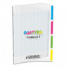 CONQUERANT C9 Cahier 4en1 agrafé 24x32cm 140 grands carreaux Seyès couverture polypro incolore