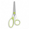 WONDAY Ciseaux Uni'Vert 13 cm anneaux asymétriques bimatière biodégradable, recyclable vert/Blanc