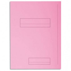 EXACOMPTA Paquet de 50 chemises pré-imprimés 2 rabats SUPER 250 en carte 210 grammes coloris Rose