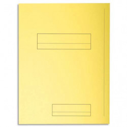 EXACOMPTA Paquet de 50 chemises pré-imprimés 2 rabats SUPER 250 en carte 210 grammes coloris Jaune