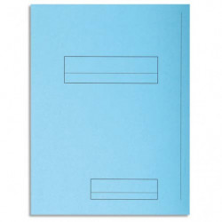 EXACOMPTA Paquet de 50 chemises pré-imprimés 2 rabats SUPER 250 en carte 210 grammes coloris Bleu clair