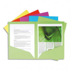 EXACOMPTA Paquet de 25 chemises de présentation double poche ROCK'S 250 en carte 210 grammes assortis