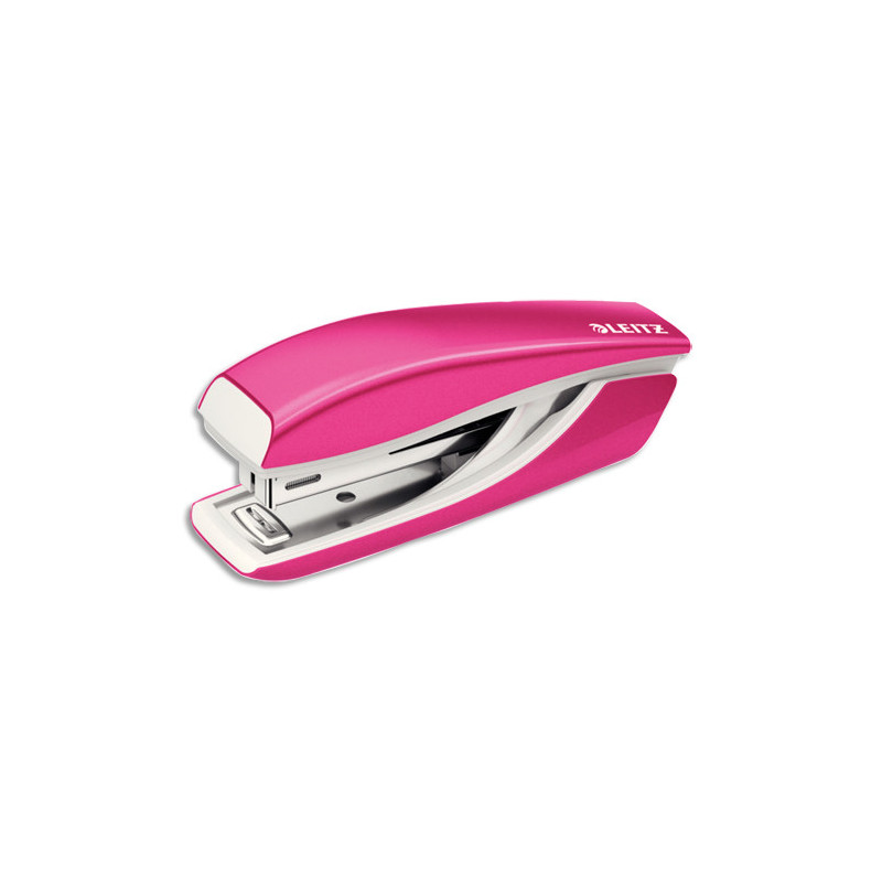 LEITZ Mini-agrafeuse WOW, capacité 10 feuilles, agrafes N°10, rose