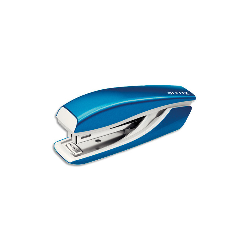 LEITZ Mini-agrafeuse WOW, capacité 10 feuilles, agrafes N°10, bleu