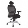 Fauteuil Tempo dossier résille assise Mesh Noir, mécanisme basculant décalé, accoudoirs réglables fournis