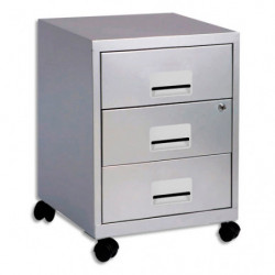 PIERRE HENRY Caisson Rang Concept 3 tiroirs à roulette aluminium - Dimensions : L40 x H57 x P40 cm