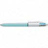 BIC Stylo bille 4 couleurs rétractables Fun. Pointe Moyenne (1,0 mm). Corps Turquoise. Encres Fantaisie