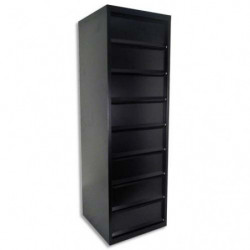 PIERRE HENRY Meuble à clapets 8 cases en métal Noir - Dimensions : L40 x H126 x P40 cm