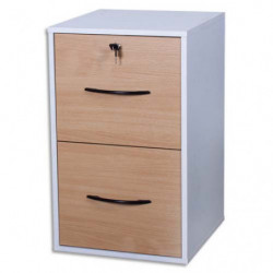 MT INTERNATIONAL Classeur bois en PPSM 2 tiroirs Blanc hêtre MT1 Elégance - Dim. : L42 x H69 x P44 cm