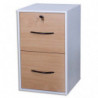 MT INTERNATIONAL Classeur bois en PPSM 2 tiroirs Blanc hêtre MT1 Elégance - Dim. : L42 x H69 x P44 cm