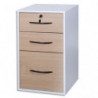 MT INTERNATIONAL Classeur bois en PPSM 3 tiroirs Blanc hêtre MT1 Elégance - Dim. : L42 x H69 x P44 cm
