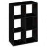 MT INTERNATIONAL Bibliothèque 6 cases Noir MT3 Elégance - Dimensions : L73 x H107 x P33 cm