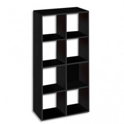 MT INTERNATIONAL Bibliothèque 8 cases Noir MT3 Elégance - Dimensions : L73 x H142,5 x P33 cm