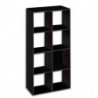 MT INTERNATIONAL Bibliothèque 8 cases Noir MT3 Elégance - Dimensions : L73 x H142,5 x P33 cm
