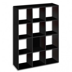 MT INTERNATIONAL Bibliothèque 12 cases Noir MT3 Elégance - Dimensions : L142,5 x H107 x P33 cm