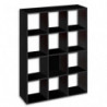 MT INTERNATIONAL Bibliothèque 12 cases Noir MT3 Elégance - Dimensions : L142,5 x H107 x P33 cm