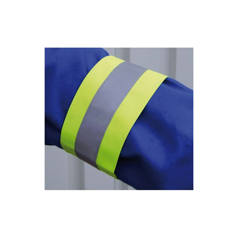 VISO Brassards de sécurité - L48 x H7,5 cm, réflecteur de 3 cm coloris Jaune