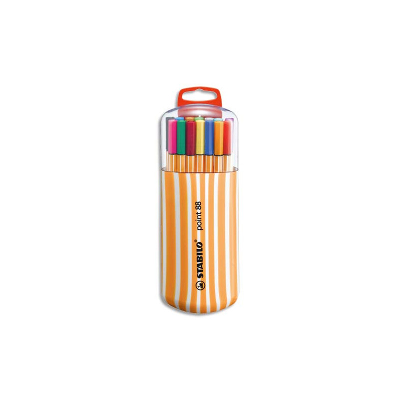 STABILO point 88 stylo-feutre pointe fine (0,4 mm) - Zebrui de 20 stylo-feutres - Coloris assortis