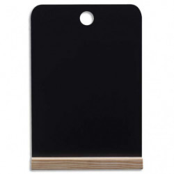 BI-OFFICE Ardoise de table Noire double face, support en pin, format A4