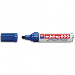 EDDING Marqueur Edding 500 permanent, corps aluminium, pointe biseautée - coloris Bleu