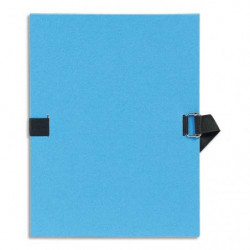 EXACOMPTA Chemise extensible Varia 2230, recouverte de papier grainé Bleu clair