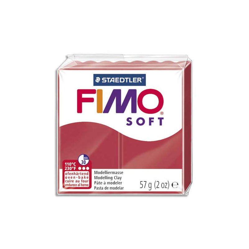 FIMO Pâte à cuir Fimo Soft de 57 g coloris Cerise