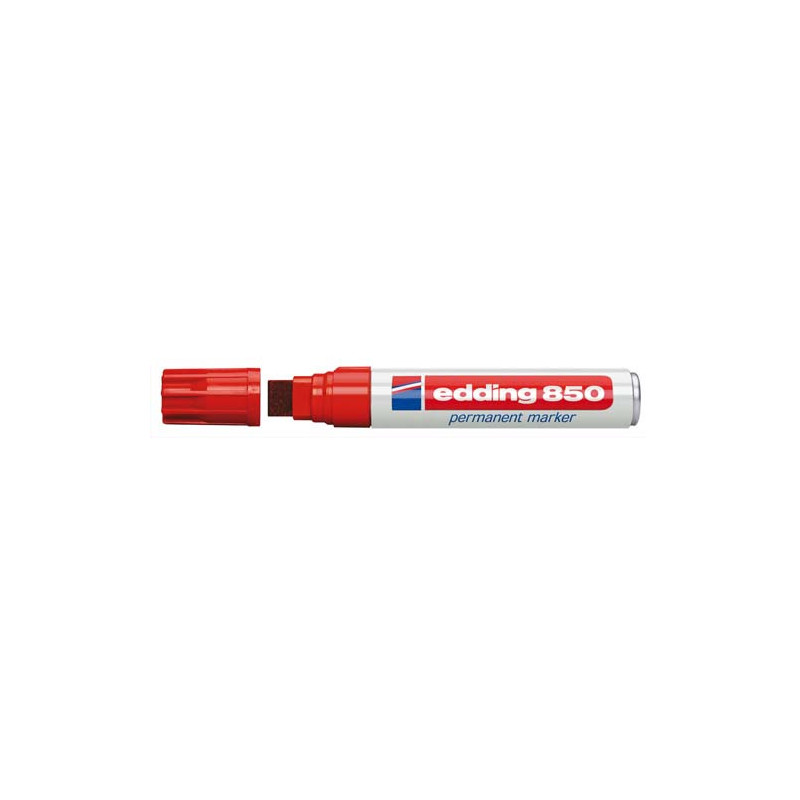 EDDING Marqueur Edding 850 permanent, corps alu - pointe biseautée- coloris Rouge