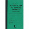 ELVE Piqûre 32 pages carnet maintenance p/ appareil de levage folioté de 1 à 15. Format 21x13cm