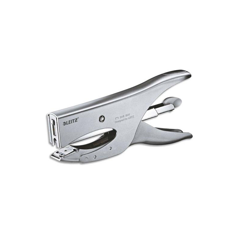 LEITZ Pince agrafeuse 5549. Agrafes 24/6 ou 24/8. 40 feuilles. Chromé.