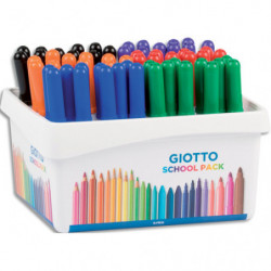 GIOTTO Schoolpack de 60 feutres effaçable à sec pointe ogive moyenne 4mm, assortis