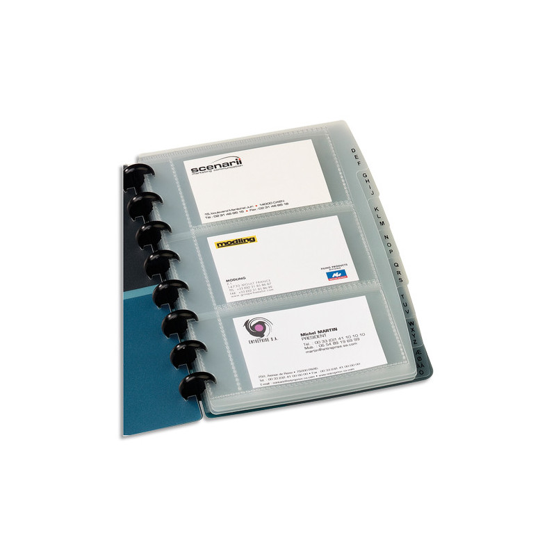 OXFORD Sachet de 10 pochettes de 3 vues transparentes p/ cartes de visite PROLINE. Format 12,5x20,5cm