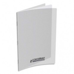 CONQUERANT C9 Cahier piqûre 21x29,7cm 96 pages 90g quadrillé 5x5. Couverture polypropylène incolore