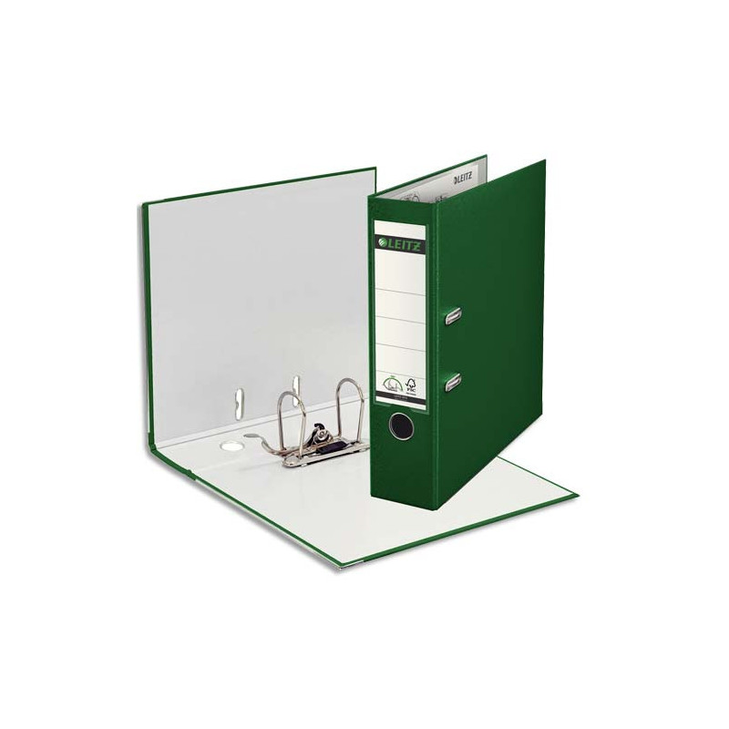 LEITZ Classeur à levier 180°, A4, 8 cm, PP, vert foncé