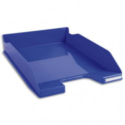 EXACOMPTA Corbeille à courrier Iderama. Coloris Bleu glossy. Dim. L34,7 x H6,5 x P25,5 cm