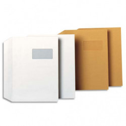 GPV Boîte 250 enveloppes Blanches auto-adhésives 100g qualité+ format C4 229x324mm fenêtre 50x100mm 3251