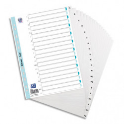 OXFORD Intercalaire alphabetique 20 positions en polypropylène 15/100e. Format A4. Coloris Blanc