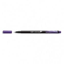 BIC Intensity Stylo Feutre d'écriture Pointe Fine et Corps Noir Verni - Violet intense