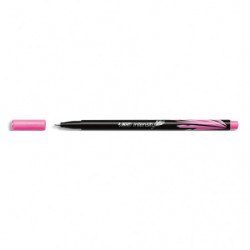 BIC Intensity Stylo Feutre d'écriture Pointe Fine et Corps Noir Verni - Rose clair