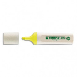 EDDING Surligneur Jaune Ecoline 24. Biseautée. Trait:2 à 5 mm. Fabriqué à 90% de ressources renouvelables