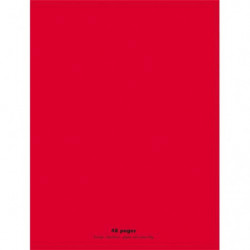 CONQUERANT C9 Cahier piqûre 24x32cm 48 pages 90g grands carreaux Seyès. Couverture polypropylène Rouge