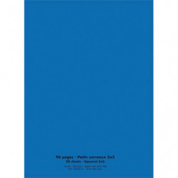 CONQUERANT C9 Cahier piqûre 24x32cm 96 pages 90g quadrillé 5x5. Couverture polypropylène Bleu