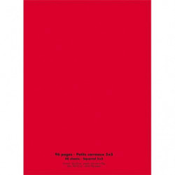 CONQUERANT C9 Cahier piqûre 24x32cm 96 pages 90g quadrillé 5x5. Couverture polypropylène Rouge