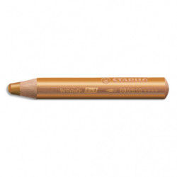 STABILO woody 3in1 crayon de couleur multi-surfaces mine extra-large (10 mm) - Or