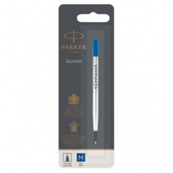 PARKER Recharge pour Stylo Roller pointe moyenne encre Bleue. En blister.