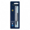 WATERMAN Blister stylo plume GRADUATE chromé + 1 cartouche longue Bleue