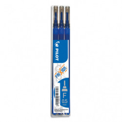 PILOT Set de 3 recharges pour roller FriXion Point. Pointe fine 0,5 mm. Encre Bleu.