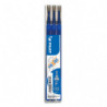PILOT Set de 3 recharges pour roller FriXion Point. Pointe fine 0,5 mm. Encre Bleu.
