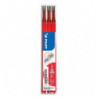 PILOT Set de 3 recharges pour roller FriXion Point. Pointe fine 0,5 mm. Encre Rouge.